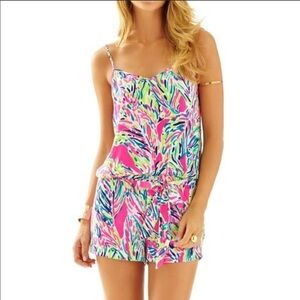 Lilly Pulitzer Palm Reader Dusk Romper NWT